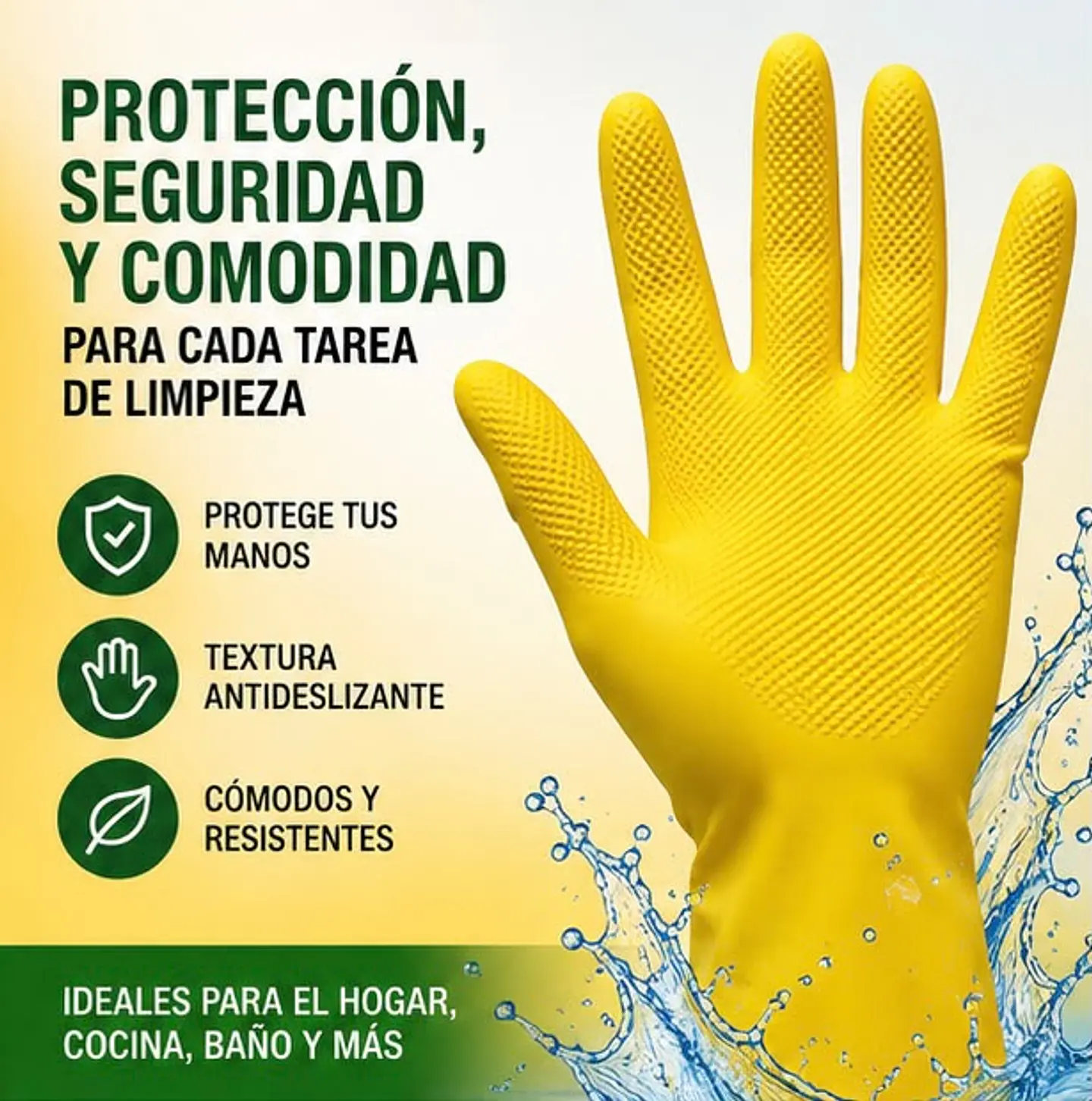 Guantes Látex Amarillo Limpieza – Embalaje 288 Unidades (144 Paquetes x Par) 1