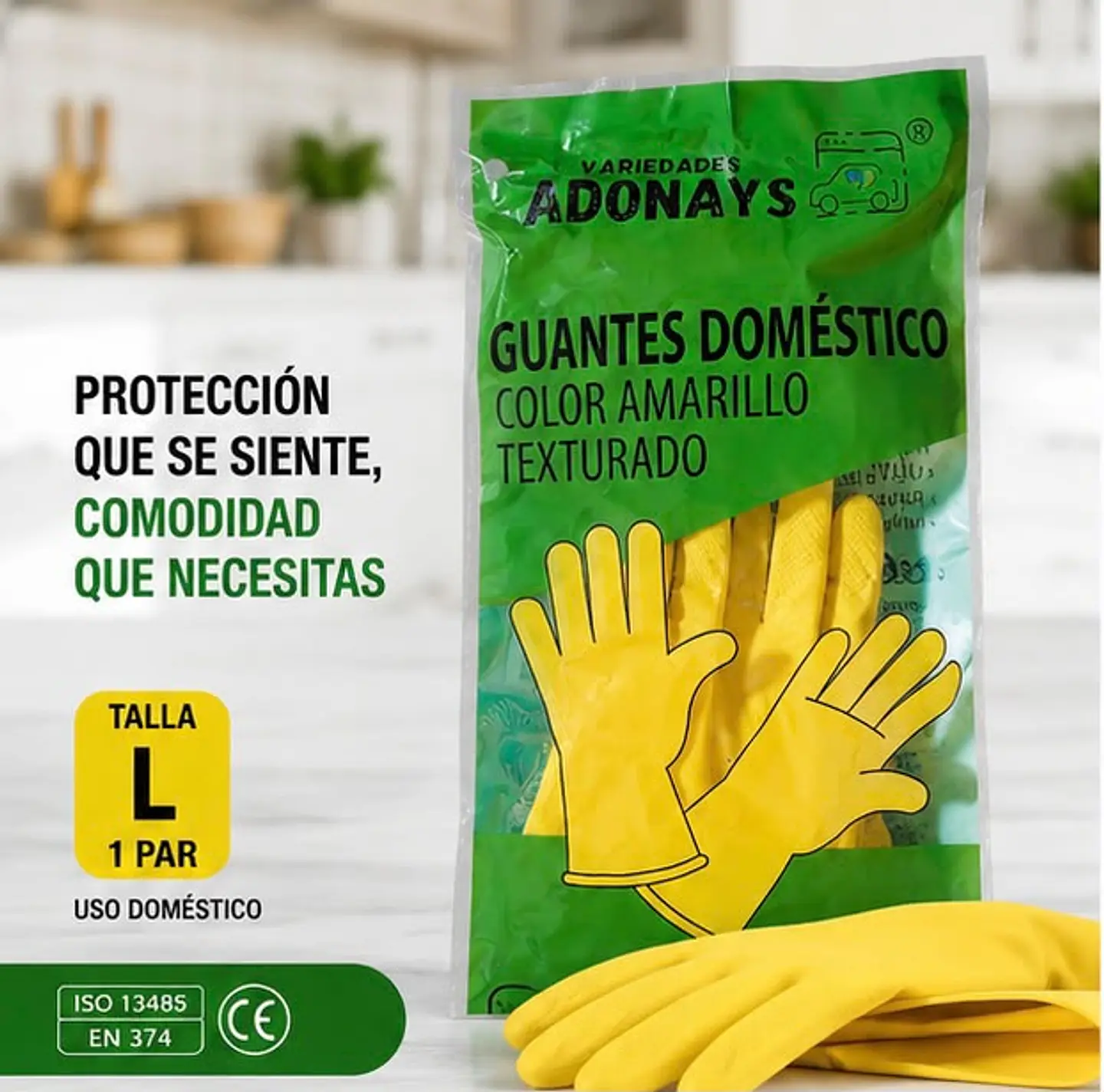Guantes Látex Amarillo Limpieza – Embalaje 288 Unidades (144 Paquetes x Par) 2