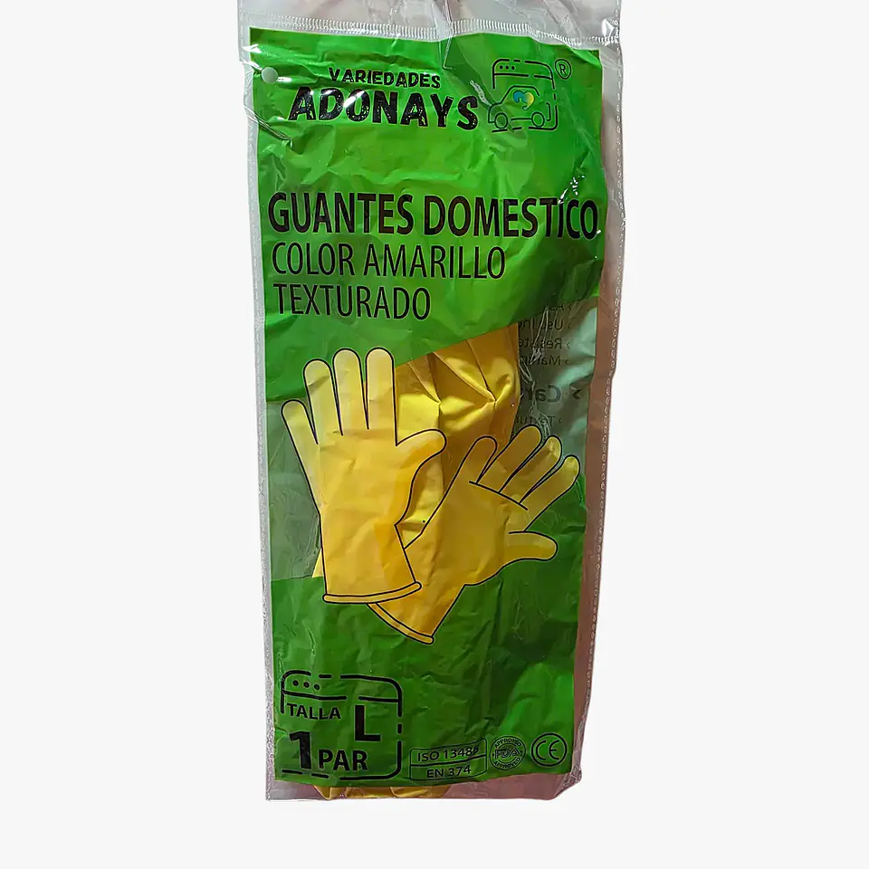 Guantes Látex Amarillo Limpieza – Embalaje 288 Unidades (144 Paquetes x Par) 6