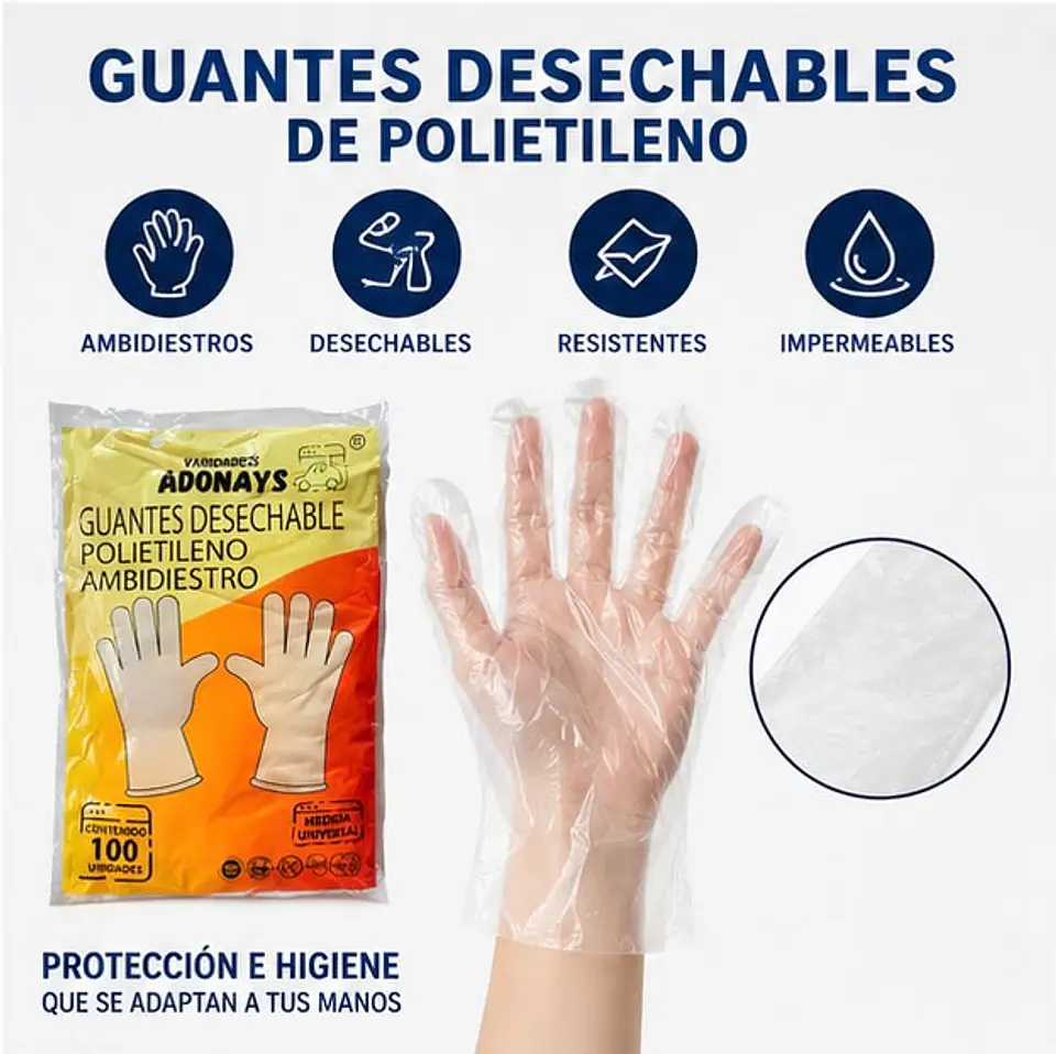 Guantes Desechables Multiusos Polietileno – Embalaje 10.000 Unidades (100 Paquetes x 100 Unidades) 4