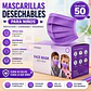 Mascarilla Desechable Para Niños 3 Pliegues Color Morado – Embalaje 2.000 Unidades (40 Cajas x 50 Unidades) - Miniatura 1