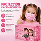 Mascarilla Desechable Para Niños 3 Pliegues Color Rosada – Embalaje 2.000 Unidades (40 Cajas x 50 Unidades) - Miniatura 2