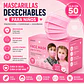 Mascarilla Desechable Para Niños 3 Pliegues Color Rosada – Embalaje 2.000 Unidades (40 Cajas x 50 Unidades) - Miniatura 1