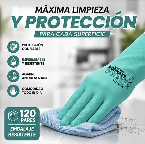 Guantes Nitrilo Industrial Verde Limpieza – Embalaje 120 Pares