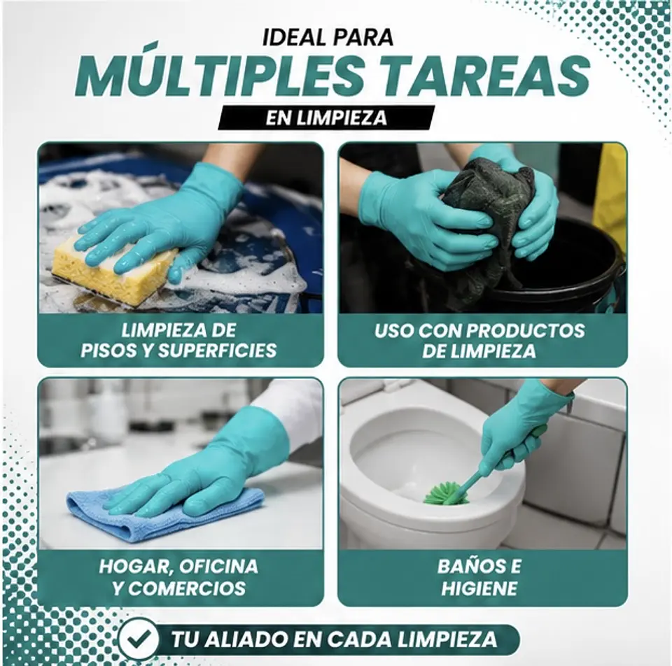 Guantes Nitrilo Industrial Verde Limpieza – Embalaje 120 Pares 4