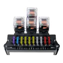 CAJA FUSIBLES 10 VIAS RELAY 5 PIN - 12V