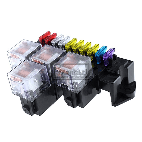 CAJA FUSIBLES 10 VIAS RELAY 5 PIN - 12V