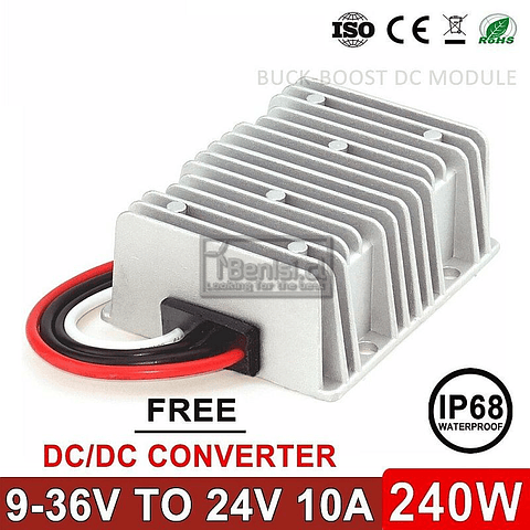 REGULADOR VOLTAJE DC-DC 9V-36V A 24V 10A 240W