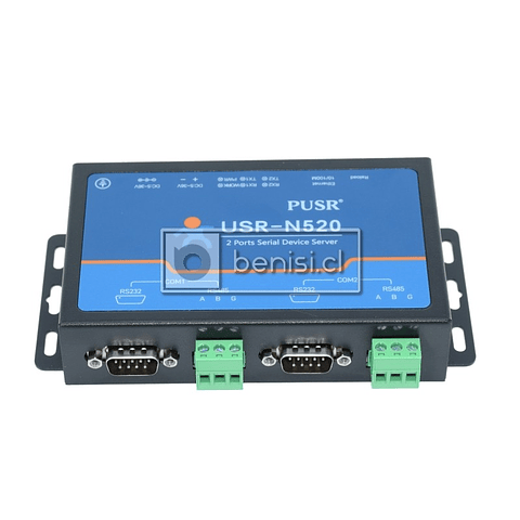 CONVERTIDOR 2 PUERTOS SERIALES RS232 RS485 A ETHERNET