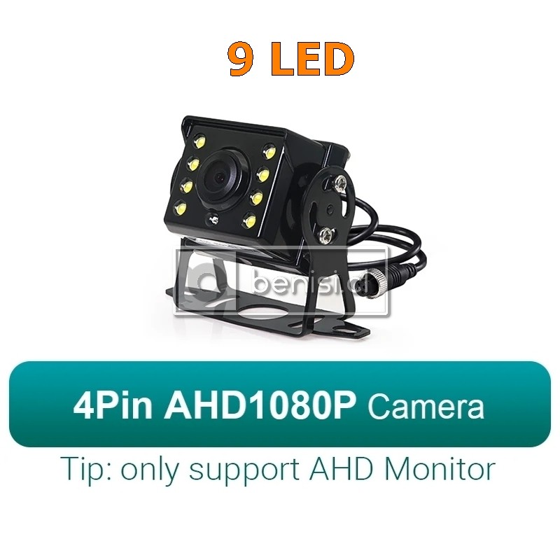CAMARA RETROCESO 9 LED AHD 1080P CONECTOR 4PIN