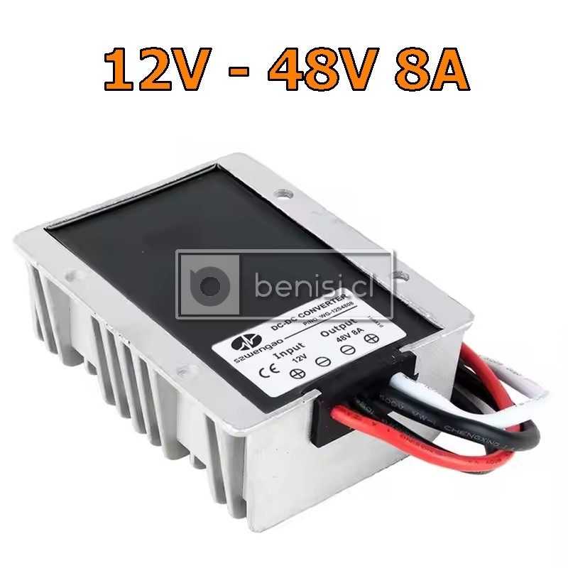 INVERSOR / CONVERTIDOR DC-DC 12V A 48V 8A 384W