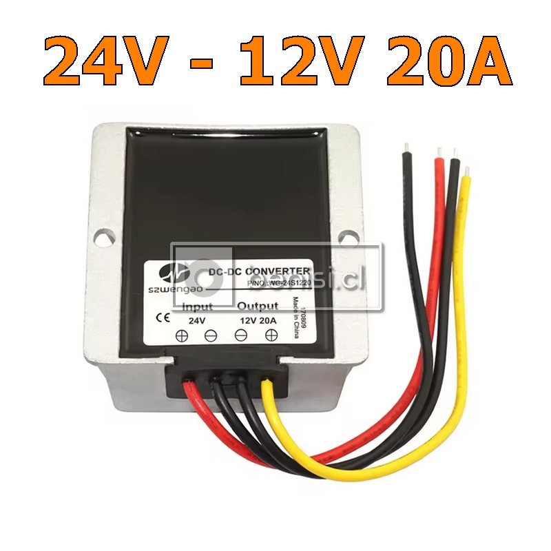 INVERSOR / CONVERTIDOR DC-DC 24V A 12V 20A 240W