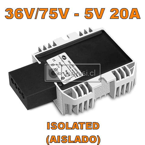 CONVERSOR AISLADO DC-DC 36V/75V A 5V 20A 100W