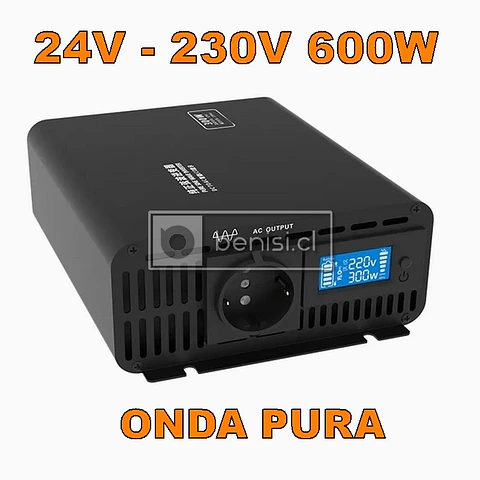 INVERSOR ONDA PURA DC-AC 24V A 230V 600W