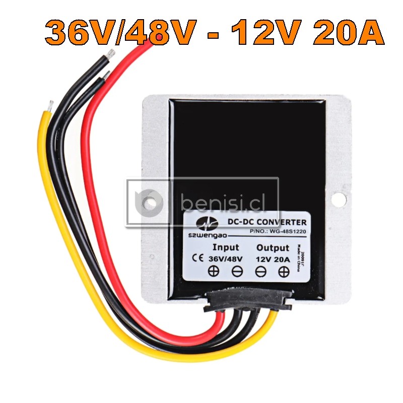 INVERSOR / CONVERTIDOR DC-DC 36V/48V A 12V 20A 240W