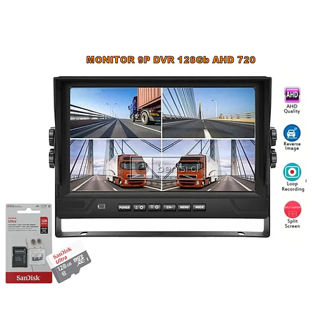 MONITOR 9P DVR 128GB AHD 720P