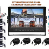 KIT MONITOR 9P DVR 128GB Y CAMARAS 18LED AHD 1080P