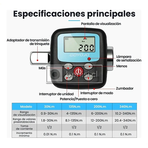 LLAVE DE TORQUE DIGITAL 200N