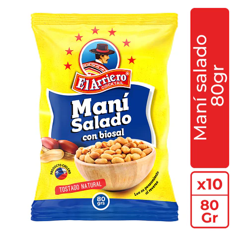 Maní salado 80 gr El Arriero
