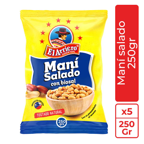 Maní salado 250gr El Arriero