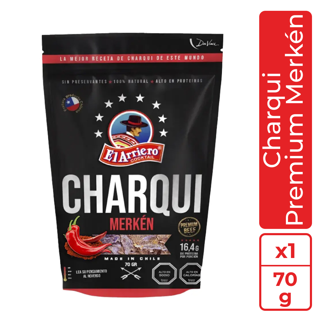 Charqui Premium de equino sabor merkén 70gr El Arriero 1