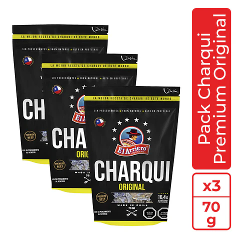 Pack Charqui Premium original de equino 70g