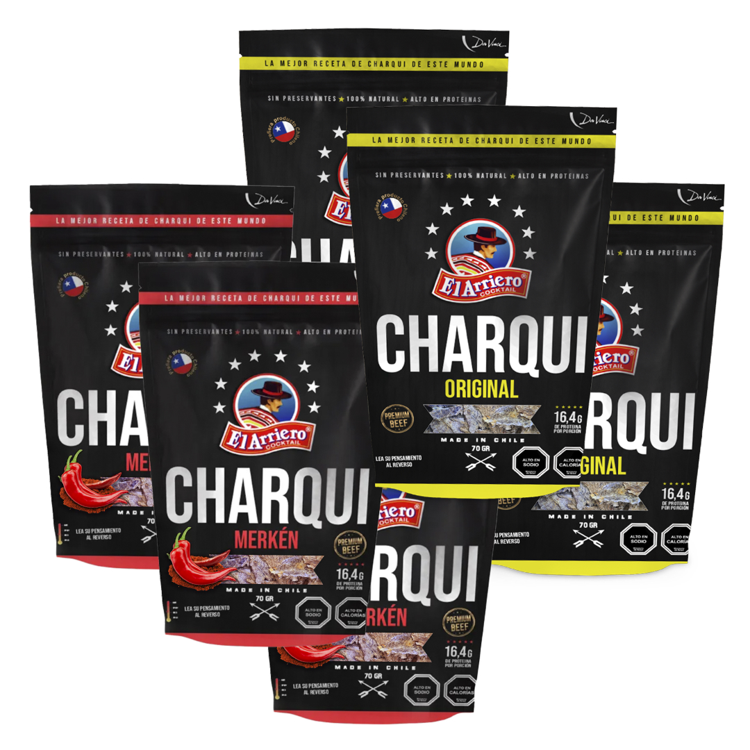 Pack Charqui Premium 70g (3 Originales - 3 Merkén) 2