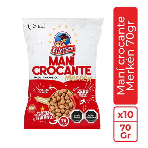 Maní crocante merkén 70gr El Arriero