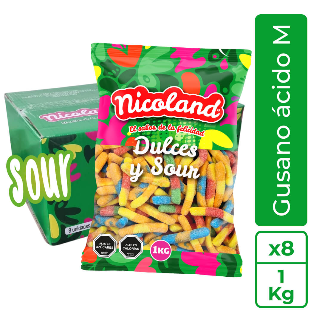 Caja gomita Gusano ácido M 1