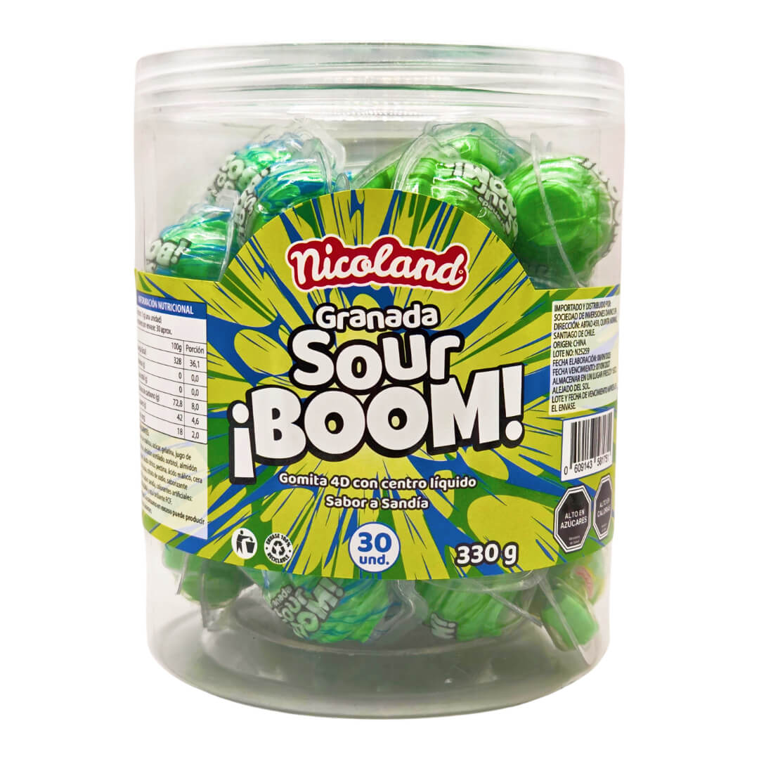 Caja Granada Sour Boom - Gomita 4D 2