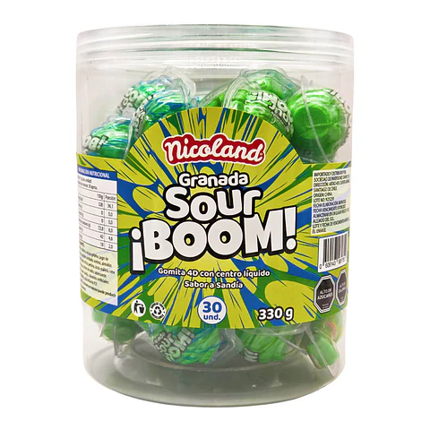 Caja Granada Sour Boom - Gomita 4D