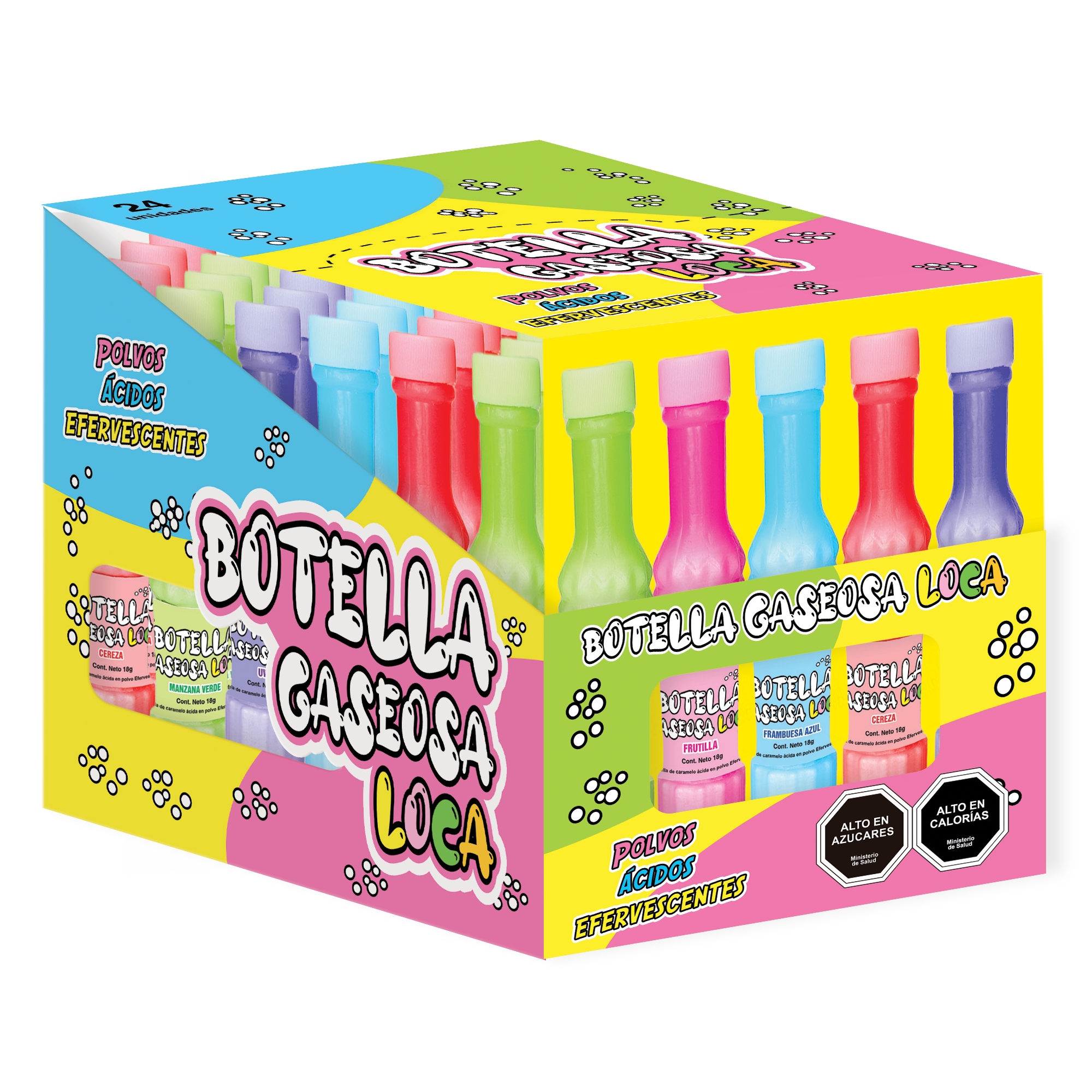 Botella gaseosa loca - Polvo de dulce ácido 2