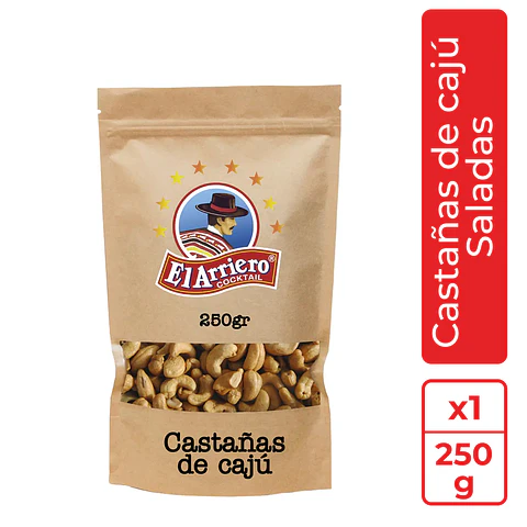 CASTAÑAS DE CAJÚ SALADA FORMATO A GRANEL 250 GR.