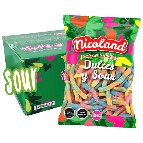 Gomita Gusano Ácido XL 1 kg