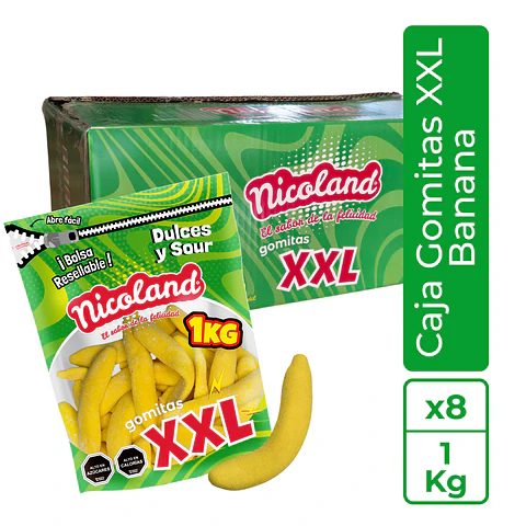 Gomitas XXL Banana - Caja 8 unidades