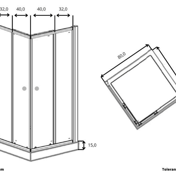 MAMPARA DUCHA ESQUINA 80x80x195 DISCRETO 3