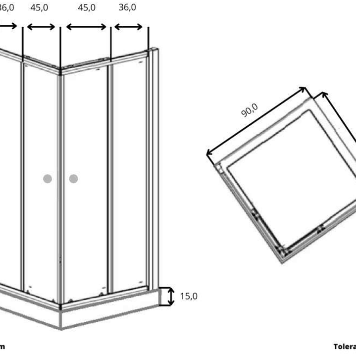 MAMPARA DUCHA ESQUINA 90x90x195 3