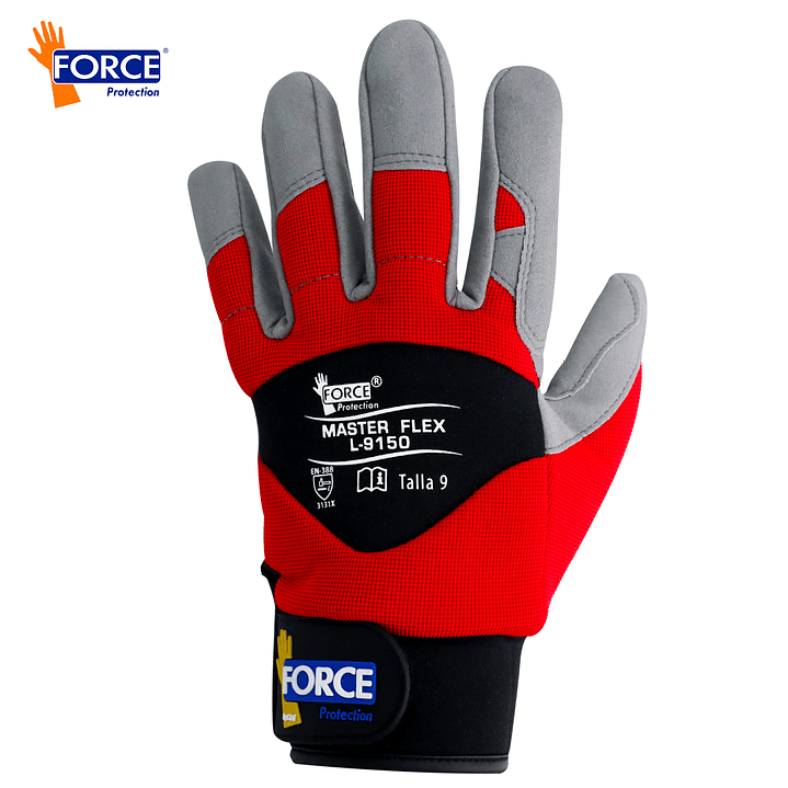 GUANTE MASTER FLEX L-9150, ROJO, ATENUADOR DE VIBRACION TALLA ESTANDAR 1