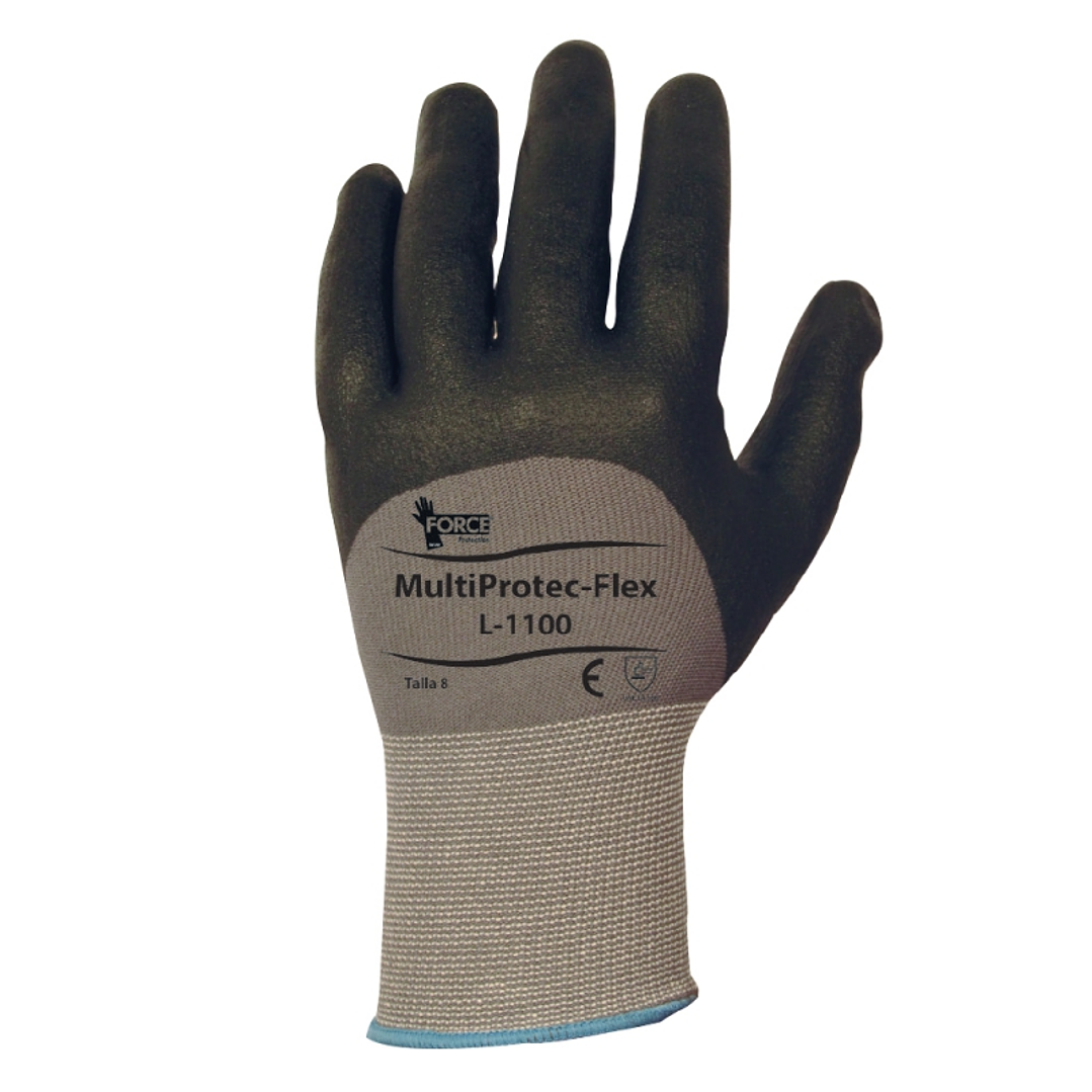 GUANTE MULTIPROTEC - FLEX NITRIL, L-1100, PALMA NITRILO FOAM 1