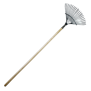 BARRE HOJAS METÁLICO 22 PUAS CON MANGO DE MADERA