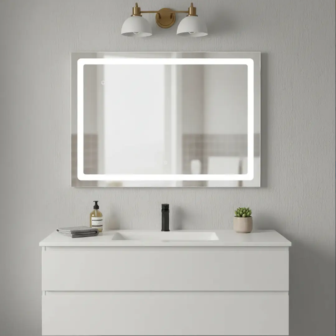 Espejo Led Rectangular 90x70 Cm Con Luz Fría 1