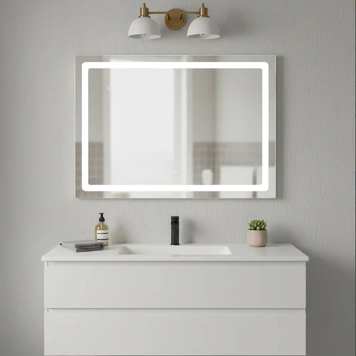 Espejo Led Rectangular 90x70 Cm Con Luz Fría 1