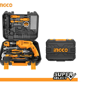 MALETA HERRAMIENTAS INGCO C/TALADRO JGO 115 PZAS