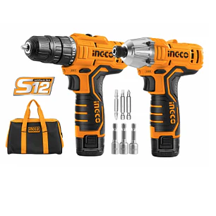 ATORNILLADOR T/TALADRO DE IMPACTO INGCO INALAMB.12V JGO. 2 PZS