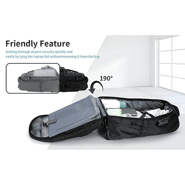 Mochila con Ruedas N Unisex para Portátil de Tela Oxford de 17'' 8