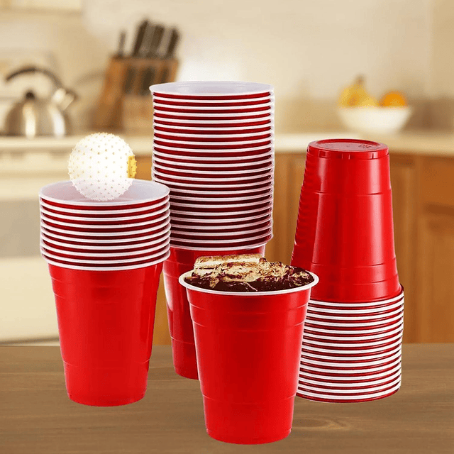 Vaso Plastico Rojo Desechable Fiesta 450 ml x 50 uds 1