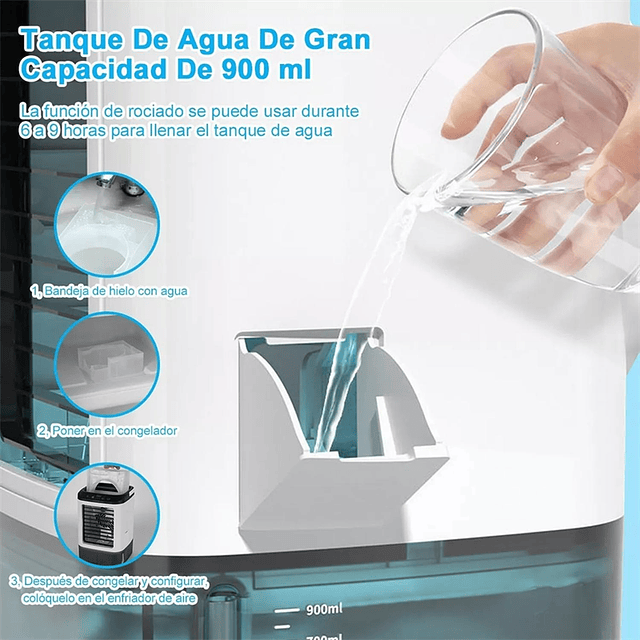 Climatizador Aire Portátil 3 En 1 Usb | Ventilador Y Hielo 2