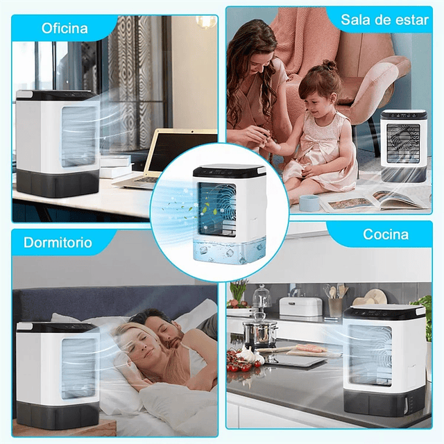 Climatizador Aire Portátil 3 En 1 Usb | Ventilador Y Hielo 6