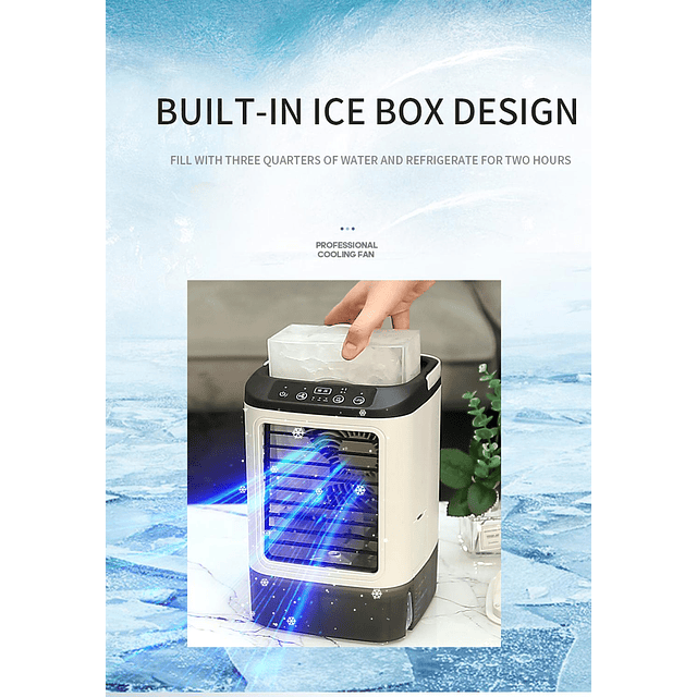 Climatizador Aire Portátil 3 En 1 Usb | Ventilador Y Hielo 8