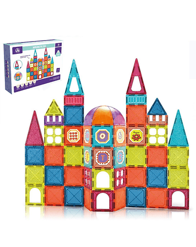 Juego De Bloques Magnéticos 77 Piezas Pista Con Pelotas